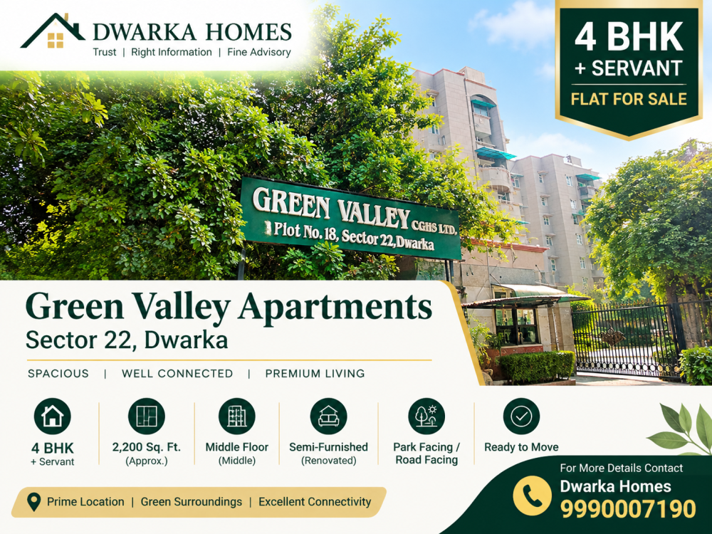 4 bhk flat for sale in Green Valley Apartment Sector 22 